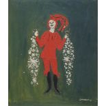 Lawrence, British, mid-20th century- "The joker"; oil on canvas, signed,