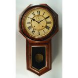 An American Ansonia clock company walnut wall clock, mid 19th/early 20th century,