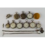 A pair of silver open-faced pocket watches by 'John Davis, Newcastle Emlyn',