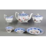 A New Hall type part porcelain tea service, 19th century,