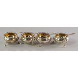 A set of four late Victorian silver salts, London c.