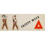 Zero [Hans Schleger], German/British 1898-1976- "Safety Week", lithographic poster in colours,