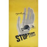 Zero [Hans Schleger], German/British 1898-1976- "Cyclists Stop This",