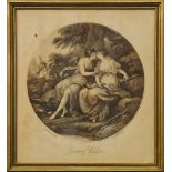 After Francesco Bartolozzi RA, Italian 1727-1815- "Jupiter & Calista" and "Cymen & Iphigenia",