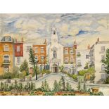 Sydney Arrobus, British 1901-1990- "The Whitestone Pond, Hampstead" and "St Mary's Church,