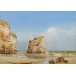 Ken Douglas, British, mid-late 20th century- Shoreline view to sea; watercolour, signed, 36.