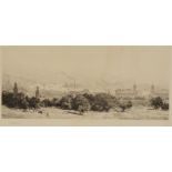 William Lioinel Wyllie RA RBA RE RI NEAC, British 1851-1931- A panoramic view of Greenwich Hospital,