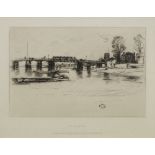 James Abbott McNeill Whistler PRBA RP HRSA RSW, American 1834-1903- "Chelsea"; etching,