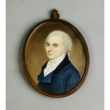 A Portrait Miniature, European School, early/mid 20th century, depicting a gentleman,