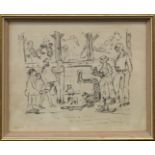 Dick Romyn, British 1915-2007- The performance; pencil, signed,