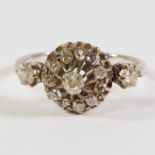A late 19th early 20th century diamond cluster ring,