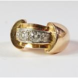 A Retro design diamond dress ring, c.