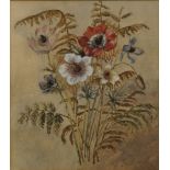 British School mid/late 20th century- Poppies and wild field grasses; watercolours, a pair, 28.