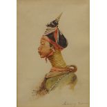 Indonesian School, late 19th century- "Padang Woman"; watercolour, inscribed in pencil, 24.5x16.