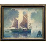 Paul Lehmann-Brauns, German 1885-1970- Harbour scene; oil on canvas, signed,