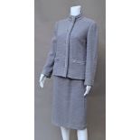 Chanel Creations: a steel grey textured wool skirt and jacket suit,