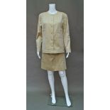 Chanel Boutique: a beige cotton two piece skirt and jacket suit,