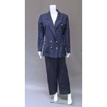 Chanel Boutique: a navy blue wool trouser suit,