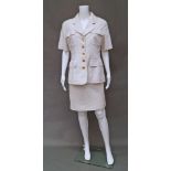 Chanel Boutique: a cotton waffle weave two piece suit,