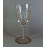 A large drinking glass, in the 18th century style, late 19th/early 20th century,