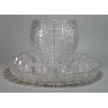 An impressive late 19th/early 20th century cut glass punch bowl,