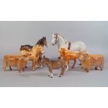 A Beswick figure of Shire horse, glazed in brown with a white flash on his nose,