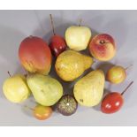 A collection of Penkridge pottery fruit, 20th century, to include figs, pears and apples,