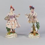 A pair of German porcelain figures, early 20th century, in the Eighteenth century style,