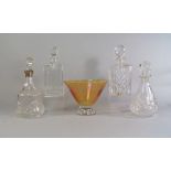 A Silver Jubilee commemorative silver mounted glass decanter and stopper, 20th century, 28cm high,