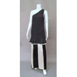 Galanos: a stunning James Galanos 1940s inspired black and ivory double layer silk crepe and satin