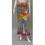 A Voyage long denim skirt,