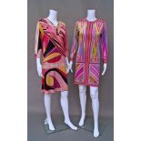 Emilio Pucci, a three-quarter length sleeve dress, round neck with beaded tassel, labelled size 14,