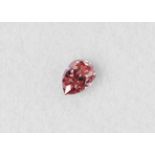 A brilliant pear cut natural fancy deep pink diamond, 0.16ct.