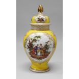 A large Vienna type porcelain vase and cover, late 19th/early 20th century,
