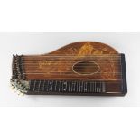 A German rosewood and inlaid zither, mid/late 19th century,