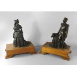 A pair of French bronze models of Napoleon III and the Empress Eugenie, late 19th century,