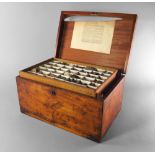 A James Tennant collection of rocks and minerals in a mahogany case, 19th century,