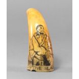 A Scrimshaw work tooth, late 19th century,