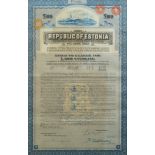 A Republic of Estonia Banking and Currency Reform 7% loan £100 X764,