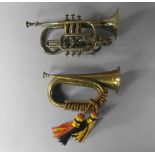 An Antoine Courtois silver plated brass trumpet, 20th century,