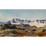 John Cyril Harrison, British 1898-1985- Scene in Norway; watercolour over pencil, signed, 12.9x21.