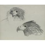 John Cyril Harrison, British 1898-1985- Bateleur head studies; pencil, 11.4x13.