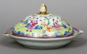 A 19th century Cantonese famille rose warming dish and cover
Of typical form,