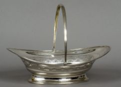 A George III pierced silver basket, hallmarked London 1787, maker's mark of HC
Of oval form,