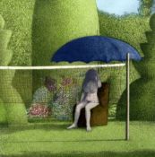 *AR DAVID INSHAW (born 1943) British
Girl Sitting in the Garden
Limited edition lithograph
Signed,