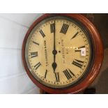 A 19th century mahogany cased fusee dial clock
The white dial with Roman numerals inscribed T.S.