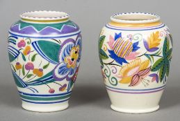 Two Poole pottery vases, one decorated by Hilda Hampton,