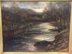 *AR Attributed to SAMUEL JOHN LAMORNA BIRCH (1869-1955) British
Riverscape
Oil on canvas
44.