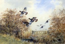 JOHN PALEY (20th/21st century) British
Game Birds in Flight
Watercolour
Signed
43 x 30.