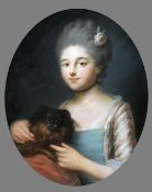 ENGLISH SCHOOL (early 19th century)
Portrait of a Young Lady with a Pekingese
Pastels
43.
